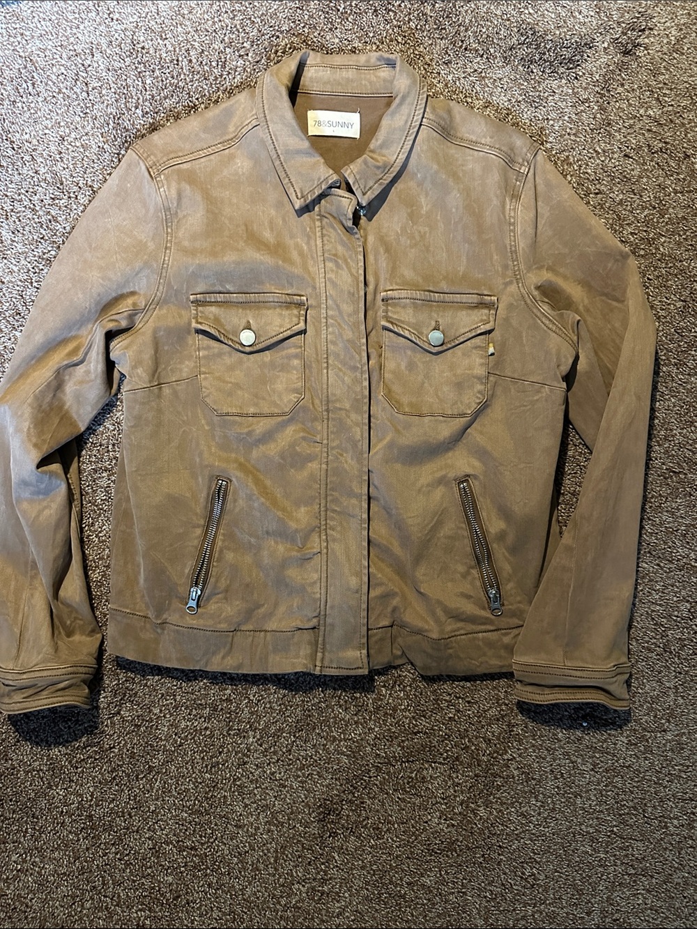 78-Sunny Women's Tan Utility Jacket